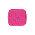 Japan Peanuts Quilted Cosmetic Pouch - Snoopy & Woodstock : Cherry Pink - 2