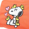 Japan Peanuts Fluffy Embroidered Cosmetic Pouch - Snoopy & Woodstock : Sitting Orange - 4