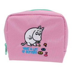 Japan Moomin Fluffy Embroidered Cosmetic Pouch - Moomintroll : Searching