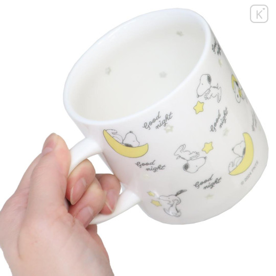 Japan Peanuts Porcelain Mug - Snoopy : Openwork Hotarude Light Shine Good Night - 2