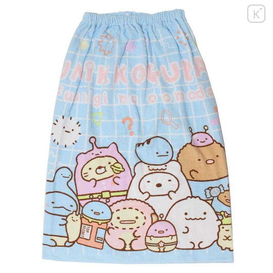 Japan San-X Kids Wrap Towel 80cm - Sumikko Gurashi : Mysterious Friends Blue - 1