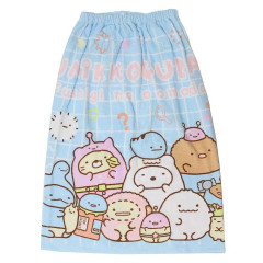 Japan San-X Kids Wrap Towel 80cm - Sumikko Gurashi : Mysterious Friends Blue