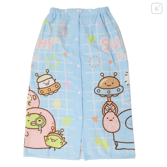 Japan San-X Kids Wrap Towel 80cm - Sumikko Gurashi : Mysterious Friends Blue - 2