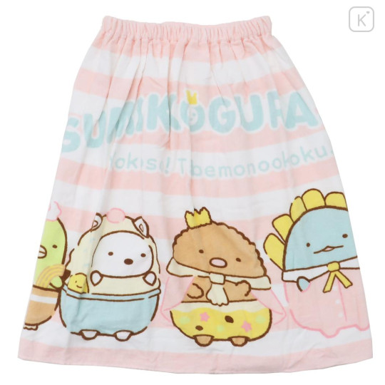 Japan San-X Kids Wrap Towel 60cm - Sumikko Gurashi : Food Kindom Pink - 1