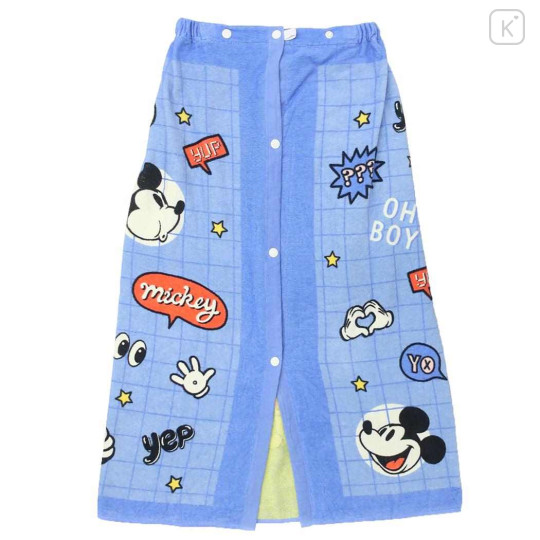 Japan Disney Kids Wrap Towel 80cm - Mickey : Blue Hey - 2