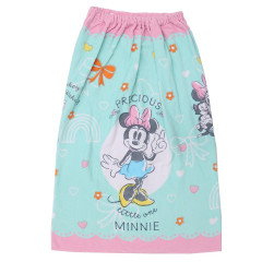 Japan Disney Kids Wrap Towel 80cm - Minnie : Turquoise