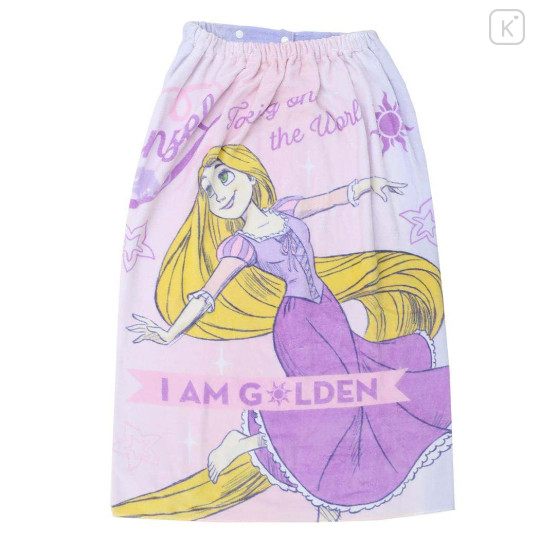 Japan Disney Kids Wrap Towel 80cm - Rapunzel : Light Purple - 1