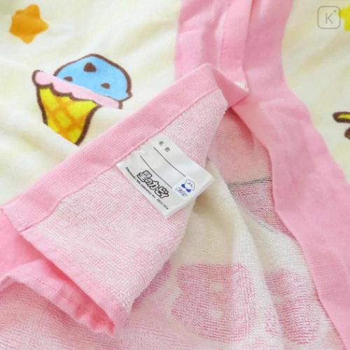 Japan Kirby Kids Wrap Towel 60cm - Kirby & Waddle Dee : Light Yellow Pink - 4