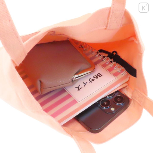 Japan Miffy Embroidered Mini Tote Bag - Miffy : Blossom Orange Pink - 3