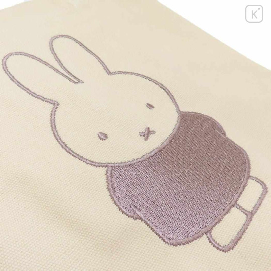 Japan Miffy Embroidered Mini Tote Bag - Miffy : Beige Yellow - 2