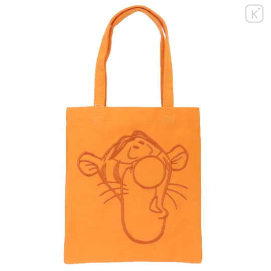 Japan Disney Embroidered Mini Tote Bag - Tigger : Orange - 1