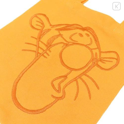 Japan Disney Embroidered Mini Tote Bag - Tigger : Orange - 4