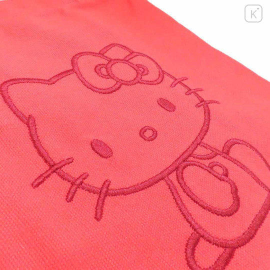 Japan Sanrio Embroidered Mini Tote Bag - Hello Kitty : Red - 2