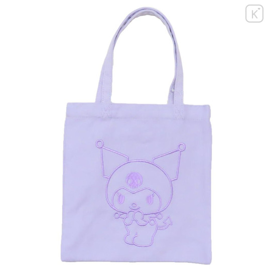 Japan Sanrio Embroidered Mini Tote Bag - Kuromi : Light Purple - 1