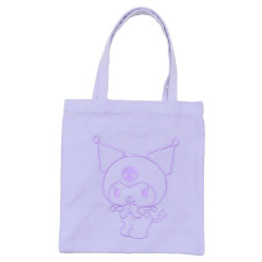 Japan Sanrio Embroidered Mini Tote Bag - Kuromi : Light Purple