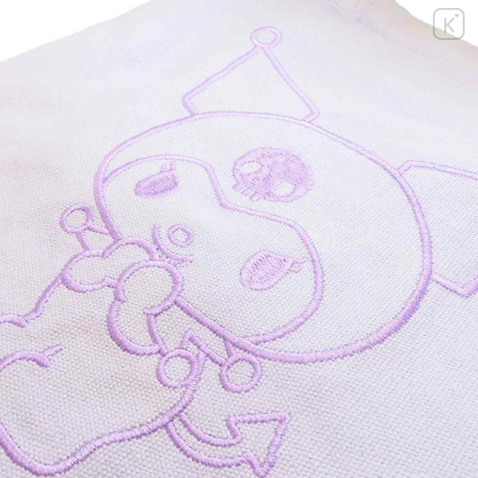 Japan Sanrio Embroidered Mini Tote Bag - Kuromi : Light Purple - 2