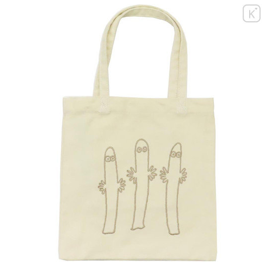 Japan Moomin Embroidered Mini Tote Bag - Hattifatteners : Beige - 1