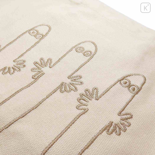 Japan Moomin Embroidered Mini Tote Bag - Hattifatteners : Beige - 2