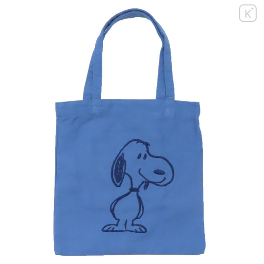 Japan Peanuts Embroidered Mini Tote Bag - Snoopy : Deep Blue - 1