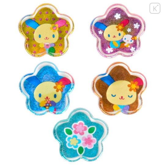 Japan Sanrio Sparkly Marble Sticker Flakes - Usahana : Happy - 4