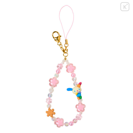 Japan Sanrio Beaded Hand Strap Phone Charm - Usahana : Flower - 1