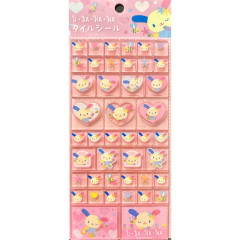 Japan Sanrio Tile Sticker - Usahana : Pink Heart