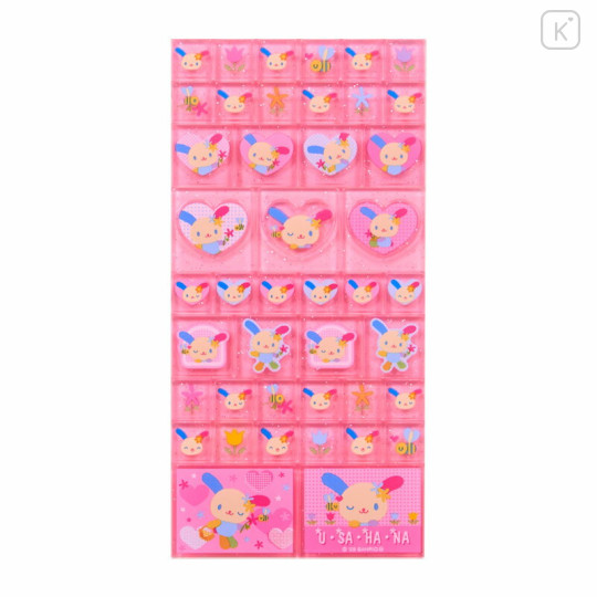 Japan Sanrio Tile Sticker - Usahana : Pink Heart - 2
