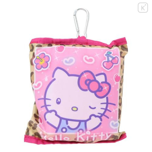 Japan Sanrio Tote Bag With Pouch Carabiner - Hello Kitty : Heart-pounding Memories Heisei Retro - 4