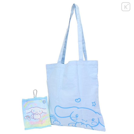 Japan Sanrio Tote Bag With Pouch Carabiner - Cinnamoroll : Heart-pounding Memories Heisei Retro - 1