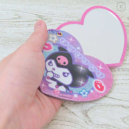 Japan Sanrio Slide Mirror - Kuromi : Heart-pounding Memories Heisei Retro Sparkly - 2