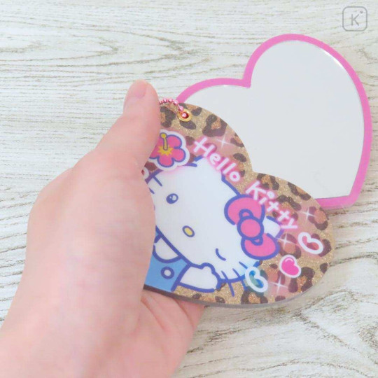 Japan Sanrio Slide Mirror - Hello Kitty : Heart-pounding Memories Heisei Retro Sparkly - 2