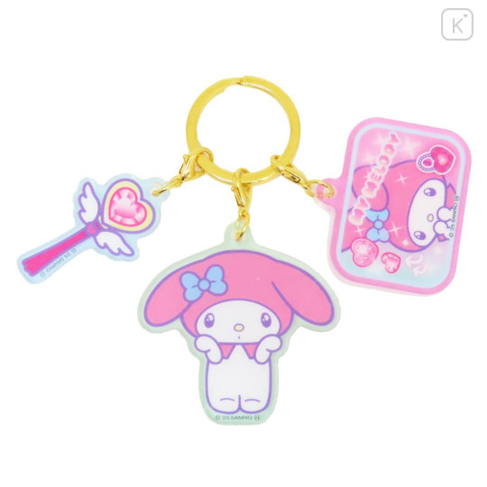 Japan Sanrio Acrylic Keychain 3 Charm - My Melody : Heart-pounding Memories Heisei Retro - 1