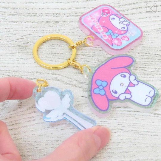 Japan Sanrio Acrylic Keychain 3 Charm - My Melody : Heart-pounding Memories Heisei Retro - 2