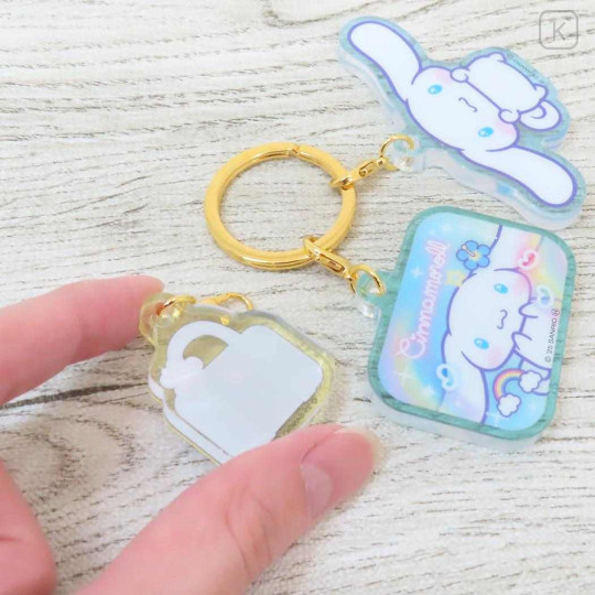 Japan Sanrio Acrylic Keychain 3 Charm - Cinnamoroll : Heart-pounding Memories Heisei Retro - 2