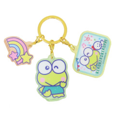 Japan Sanrio Acrylic Keychain 3 Charm - Keroppi : Heart-pounding Memories Heisei Retro