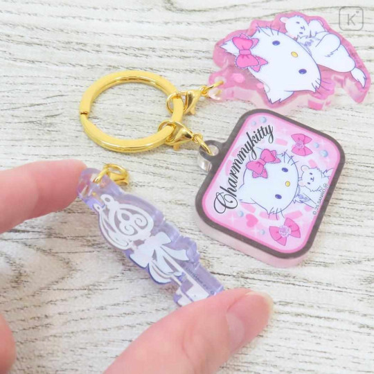 Japan Sanrio Acrylic Keychain 3 Charm - Charmmy Kitty : Heart-pounding Memories Heisei Retro - 2