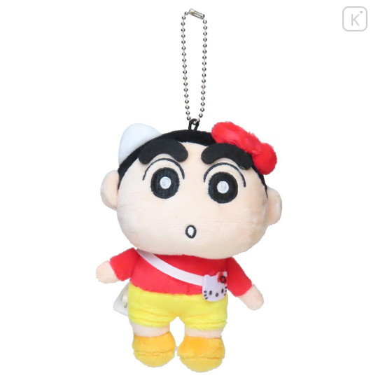 Japan Crayon Shinchan × Sanrio Mascot Holder - Shinnosuke Nohara & Hello Kitty - 1