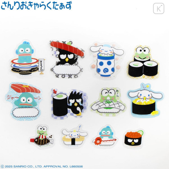 Japan Sanrio Flake Sticker with Slider Case - Hapidanbui Boys Sushi - 3