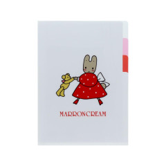 Japan Sanrio 3 Pockets A5 Index File - Marron Cream : Vintage Retro