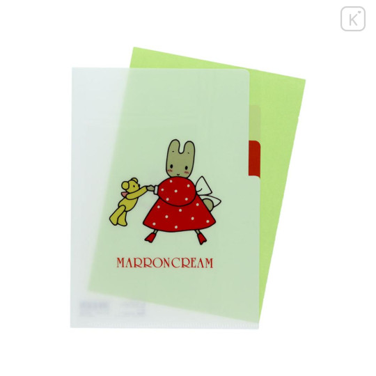 Japan Sanrio 3 Pockets A5 Index File - Marron Cream : Vintage Retro - 3