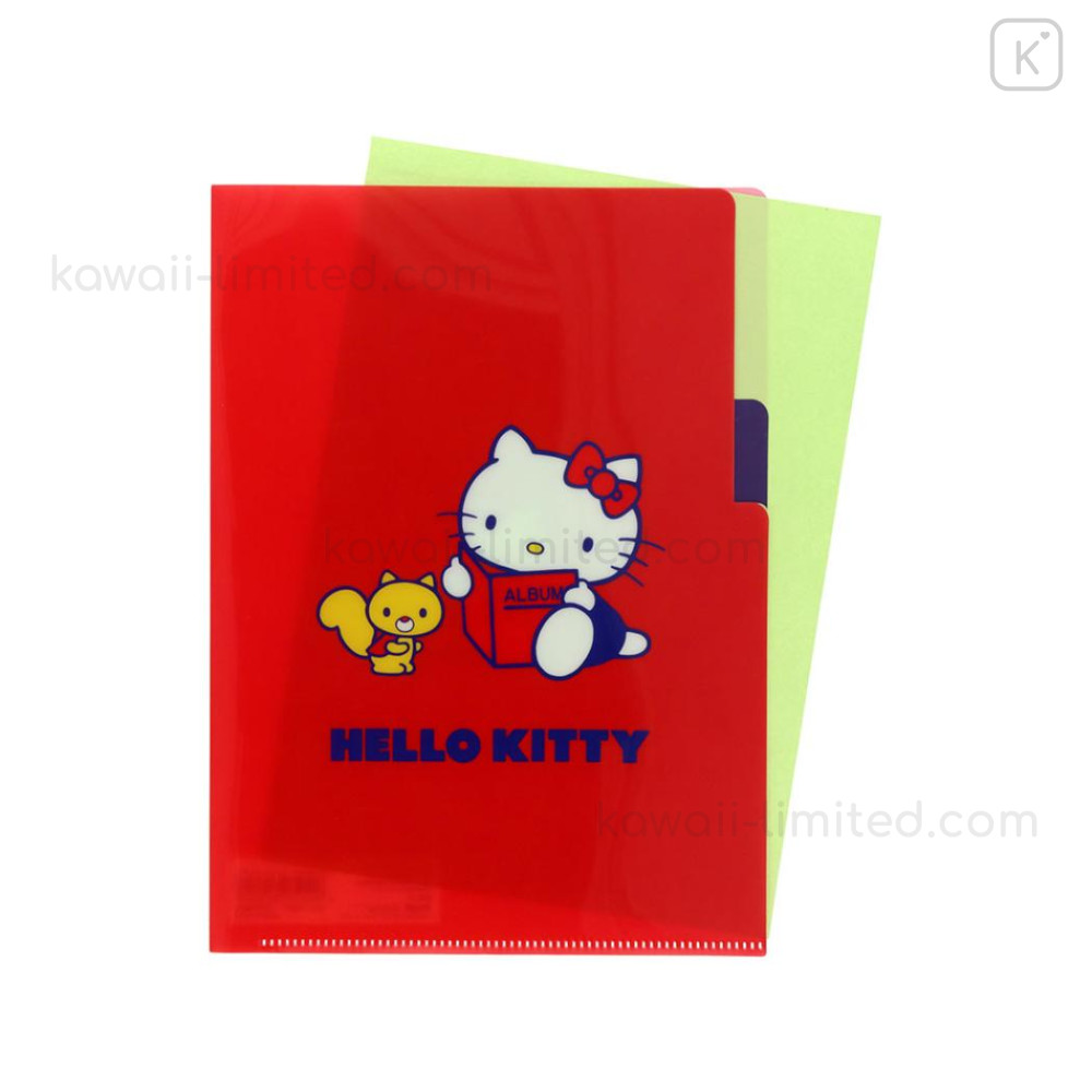 Japan Sanrio 3 Pockets A5 Index File - Hello Kitty : Vintage Retro