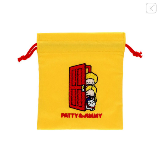 Japan Sanrio Embroidered Drawstring Bag - Patty & Jimmy : Vintage Retro - 1