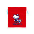 Japan Sanrio Embroidered Drawstring Bag - Hello Kitty : Vintage Retro - 1