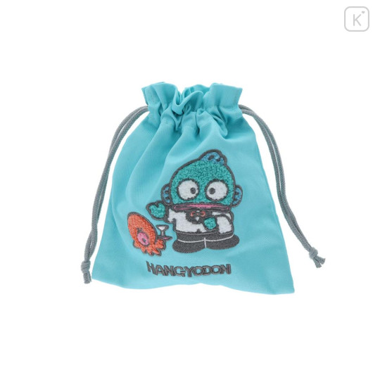Japan Sanrio Embroidered Drawstring Bag - Hangyodon : Vintage Retro - 3