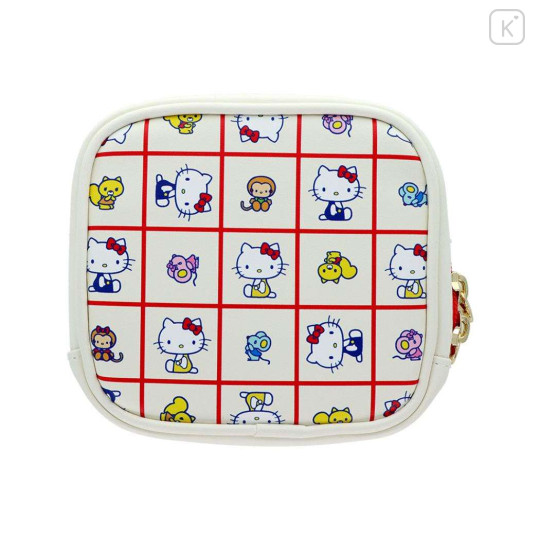 Japan Sanrio Square Cosmetic Pouch - Hello Kitty : Vintage Retro - 2