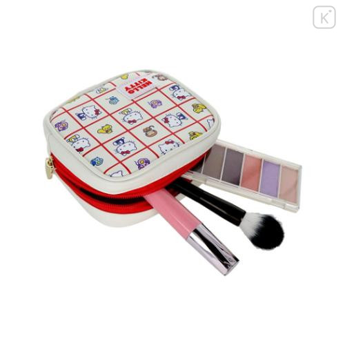 Japan Sanrio Square Cosmetic Pouch - Hello Kitty : Vintage Retro - 4