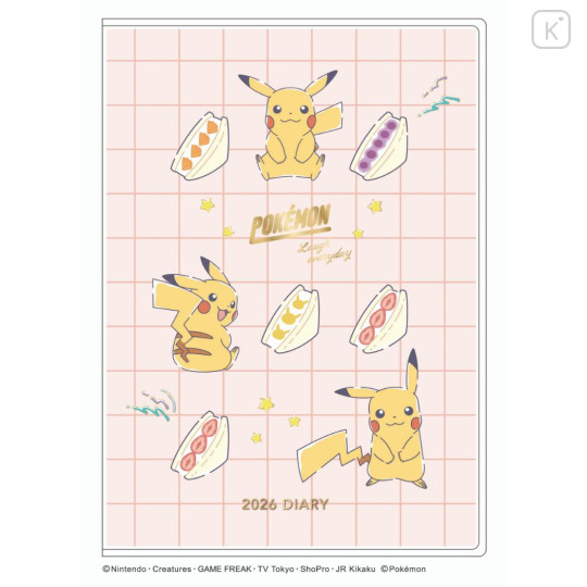 Japan Pokemon B6 Planner Monthly Schedule Book - Pikachu : Sandwich 2026 - 1