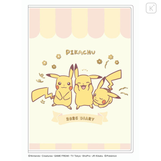 Japan Pokemon A6 Planner Monthly Schedule Book - Pikachu : Happy 2026 - 1