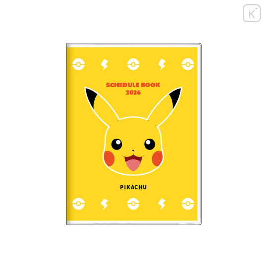 Japan Pokemon A6 Planner Monthly Schedule Book - Pikachu : Big Smile 2026 - 1