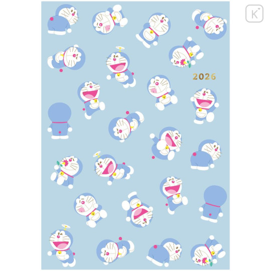 Japan Doraemon A6 Planner Double Monthly Schedule Book - Doraemon : Blue 2026 - 1